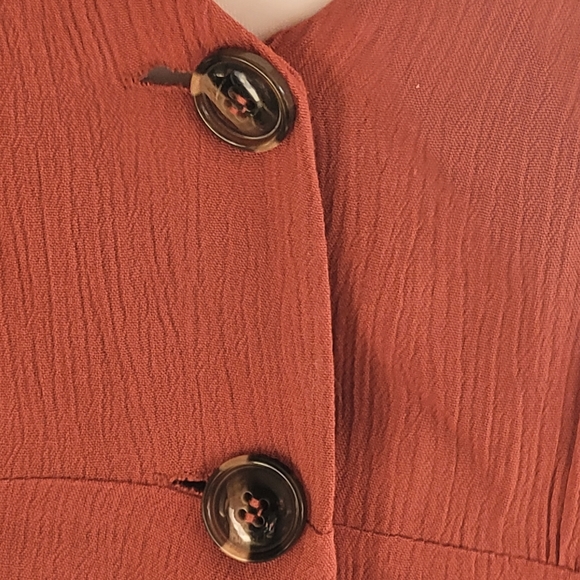 Women's BP. Button Front Prairie Minidress, Burnt Orange Sz Large - Picture 2 of 9